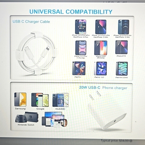 NWT USB C Charger To Lighting IPhone pack of 3 - Picture 3 of 7